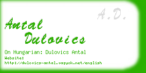 antal dulovics business card